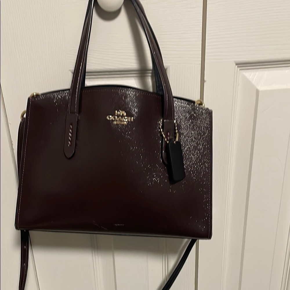 Coach Purple hang bag & Wallet